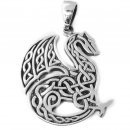 Celtic dragon - Silver pendant
